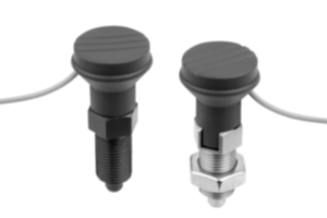 Indexing plungers steel or stainless steel with plastic mushroom grip and status sensor, hardwired Indexing plungers steel or stainless steel with plastic mushroom grip and status sensor, hardwired