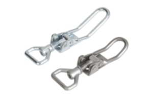 Upínací uzávěry z oceli nebo nerezové oceli s trojúhelníkovou upínací konzolou do 6500 N, nastavitelné, viditelné otvory pro šrouby. Upínací uzávěry z oceli nebo nerezové oceli s trojúhelníkovou upínací konzolou do 6500 N, nastavitelné, viditelné otvory pro šrouby.