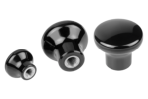 Hřibovité ovládací knoflíky z duroplastu s vnitřním závitem a kulatou hlavou Hřibovité ovládací knoflíky z duroplastu s vnitřním závitem a kulatou hlavou