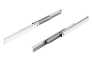 Teleskopické lišty, z nerezové oceli pro boční montáž, plný výsuv, nosnost do 15 kg Teleskopické lišty, z nerezové oceli pro boční montáž, plný výsuv, nosnost do 15 kg
