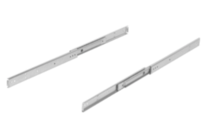 Telescopic slides, steel for side mounting, over-extension, load capacity up to 70 kg Telescopic slides, steel for side mounting, over-extension, load capacity up to 70 kg