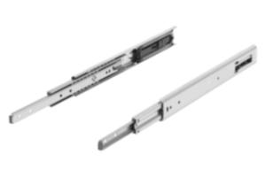 Teleskopické lišty, z nerezové oceli pro boční montáž, plný výsuv, nosnost do 90 kg Teleskopické lišty, z nerezové oceli pro boční montáž, plný výsuv, nosnost do 90 kg