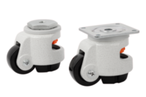 Zvedací rolny s integrovanou zajišťovací patkou s hřbetním otvorem nebo našroubovanou destičkou Zvedací rolny s integrovanou zajišťovací patkou s hřbetním otvorem nebo našroubovanou destičkou