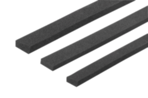 Obdélníkové profily z buničité pryže EPDM nebo CR, samolepicí Obdélníkové profily z buničité pryže EPDM nebo CR, samolepicí