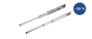 Teleskopické lišty extra výsuv, nosnost do 60 kg Teleskopické lišty extra výsuv, nosnost do 60 kg