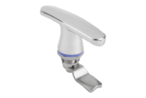 Západkové uzávěry z nerezové oceli 1.4404, v provedení Hygienic DESIGN, s úchytem tvaru T Západkové uzávěry z nerezové oceli 1.4404, v provedení Hygienic DESIGN, s úchytem tvaru T