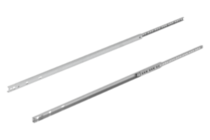 Telescopic slides, steel for slot mounting, partial extension, load capacity up to 10 kg Telescopic slides, steel for slot mounting, partial extension, load capacity up to 10 kg