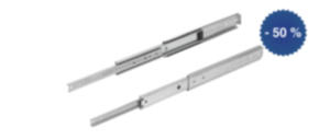 Telescopic slides, steel for side mounting, full extension, load capacity up to 136 kg Telescopic slides, steel for side mounting, full extension, load capacity up to 136 kg