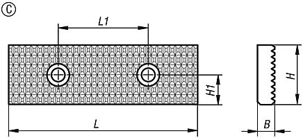 Čelisti k zašroubování pro středicí upínač 65-80-125 mm, provedení C, příčně rýhované